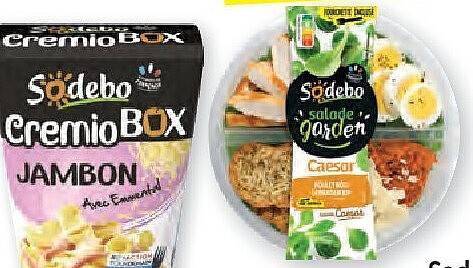 Sodebo Cremio Box, Pasta Box of Xtrem Box of Salade