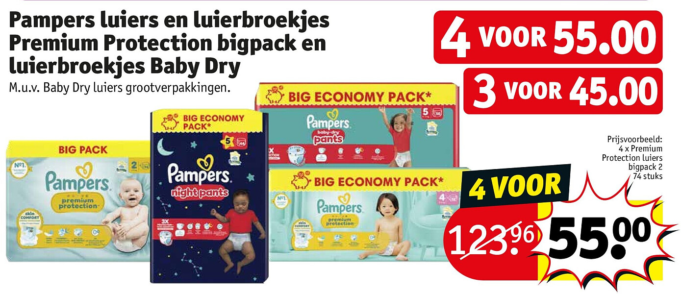 Pampers luiers en luierbroekjes Premium Protection bigpack en luierbroekjes Baby Dry