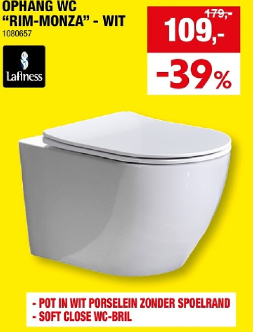 OPHANG WC "RIM-MONZA" - WIT