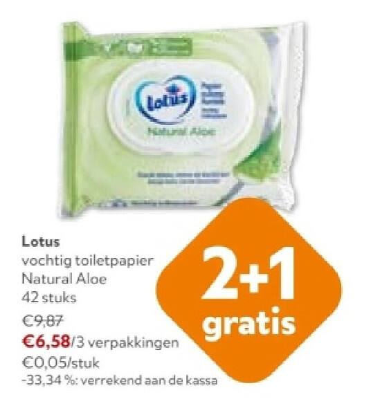Lotus vochtig toiletpapier Natural Aloe 42 stuks
