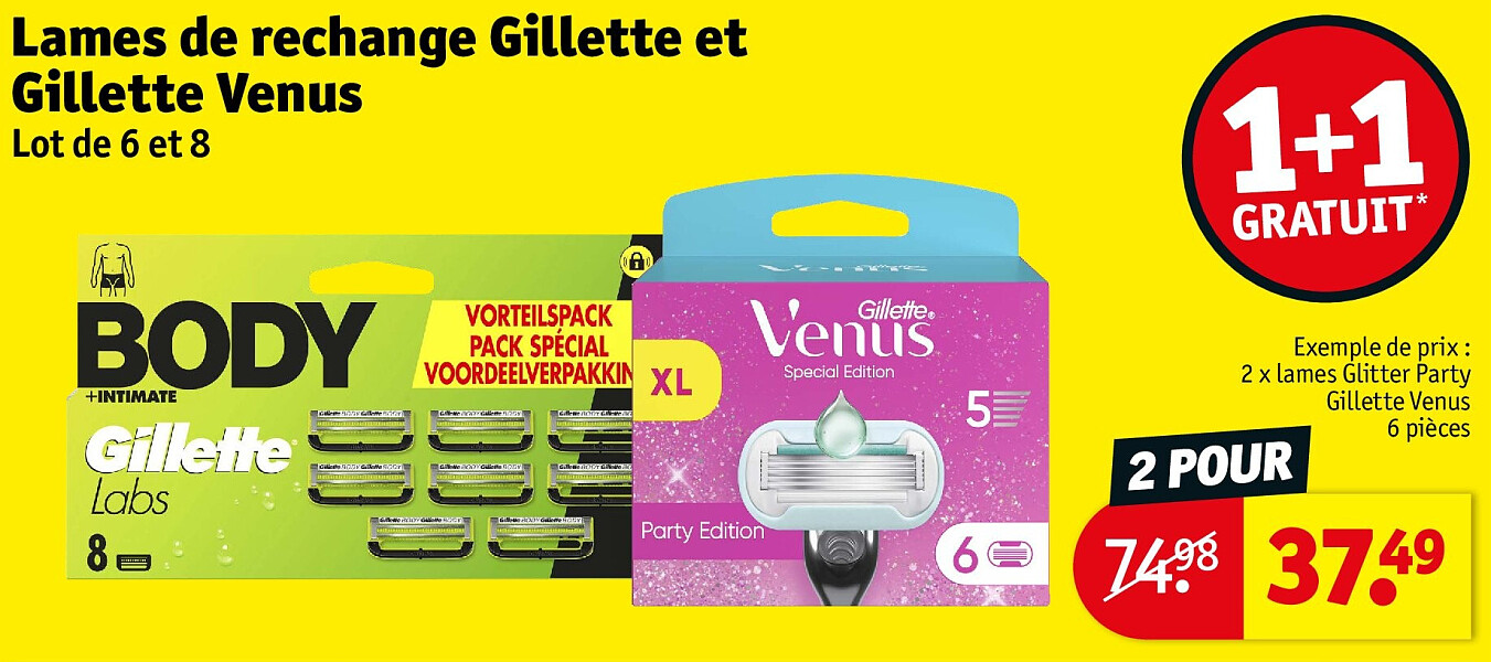 Lames de rechange Gillette et Gillette Venus 2 POUR