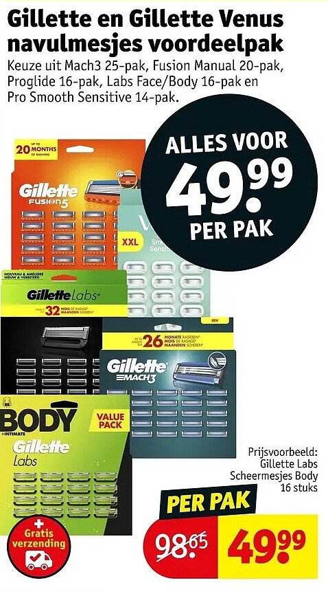 Gillette en Gillette Venus navulmesjes voordeelpak
