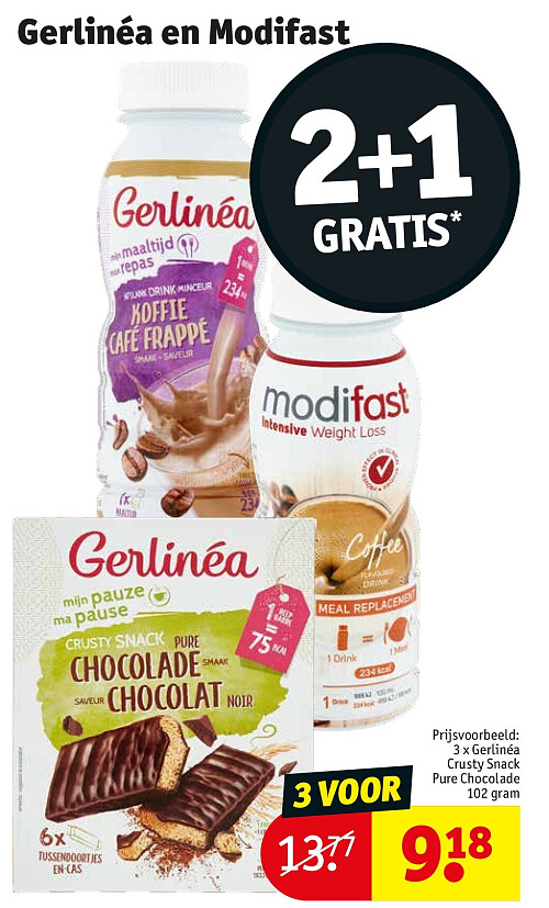 3 x Gerlinéa Crusty Snack Pure Chocolade 102 gram