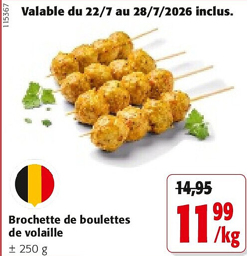 Brochette de boulettes de volaille