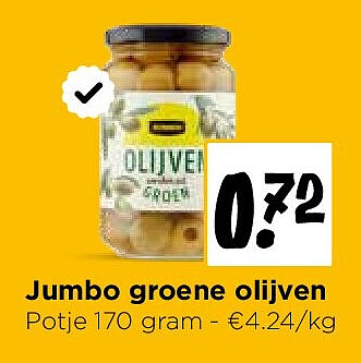 Jumbo groene olijven