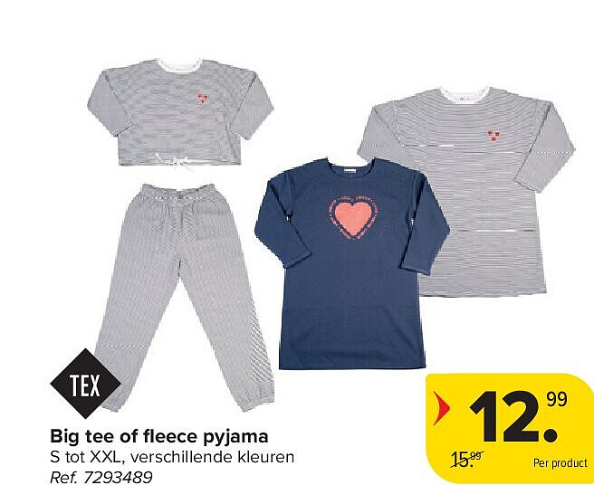 Big tee of fl eece pyjama