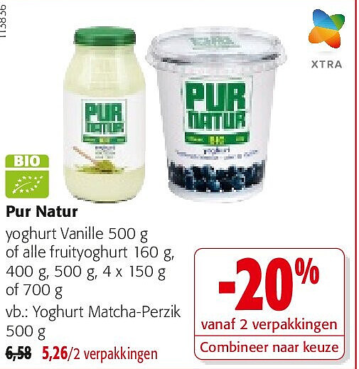 Pur Natur Yoghurt Matcha-Perzik 500 g