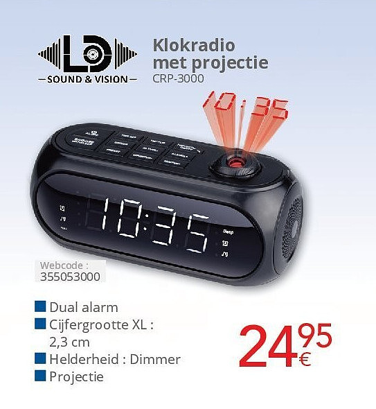 Klokradio met projectie CRP-3000