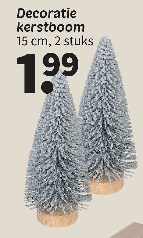 Decoratie kerstboom 15 cm, 2 stuks