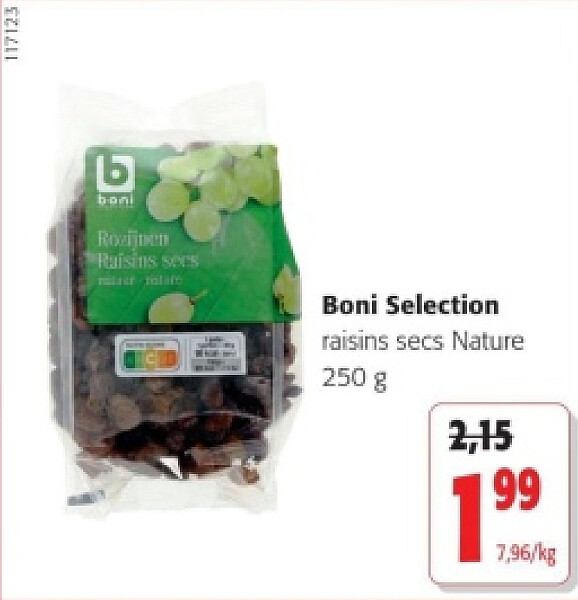Boni Selection raisins secs Nature 250 g