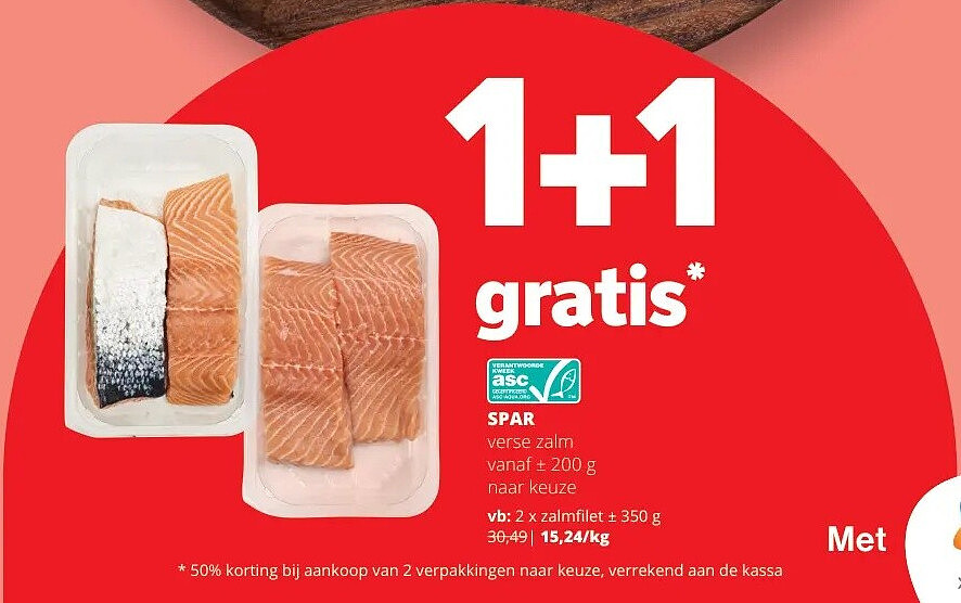SPAR zalmfilet ± 350 g