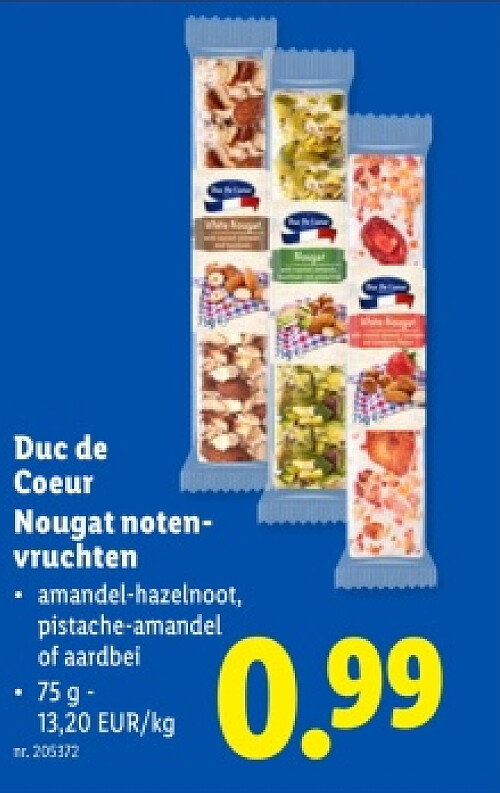 Nougat notenvruchten