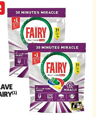 Tablettes lave-vaisselle Fairy Platinum Plus parfum citron x31