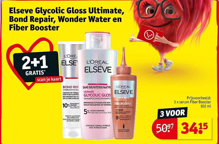 Elseve Glycolic Gloss Ultimate, Bond Repair, Wonder Water en Fiber Booster