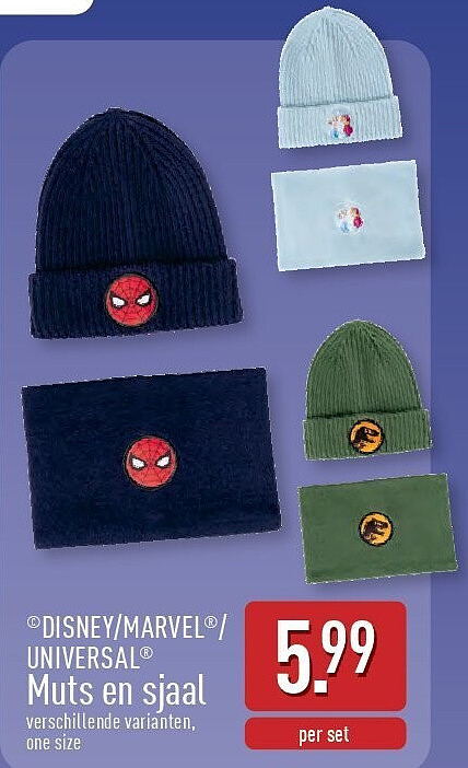 ©DISNEY/MARVEL®/ UNIVERSAL® Muts en sjaal