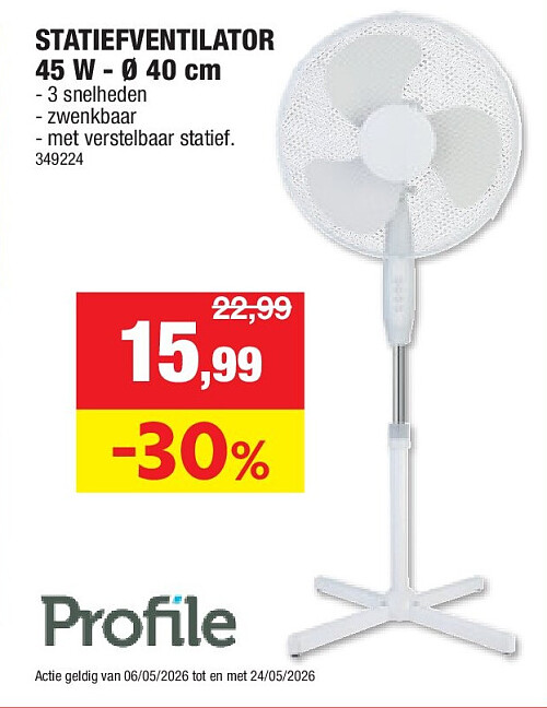 STATIEFVENTILATOR 45 W - Ø 40 cm