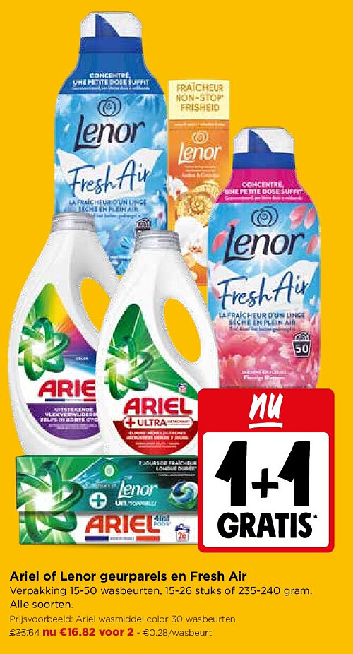 Ariel of Lenor geurparels en Fresh Air