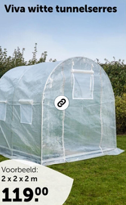 Viva witte tunnelserres 2 x 2 x 2 m