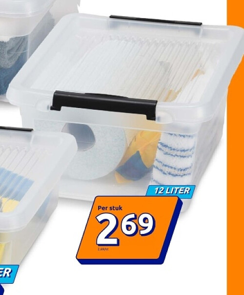 Opbergbox met klemdeksel 12 LITER
