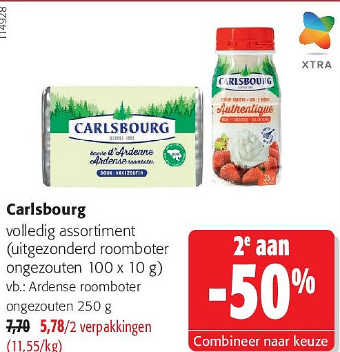 Carlsbourg Ardense roomboter ongezouten 250 g