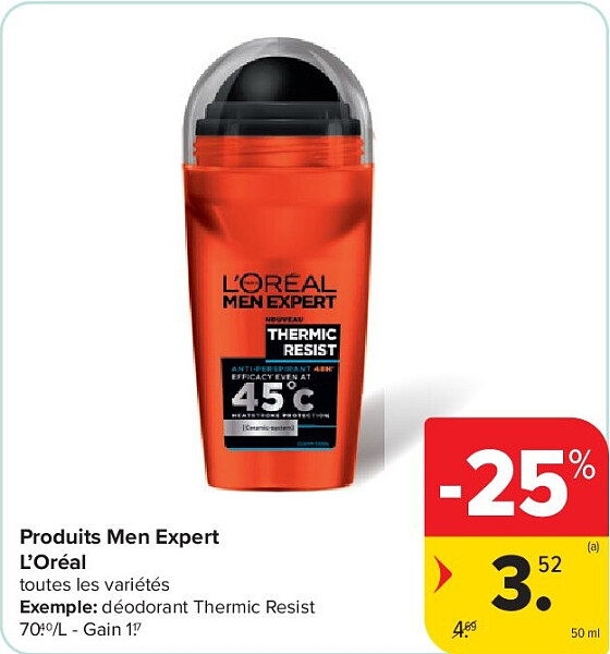 Produits Men Expert L’Oréal 50 ml