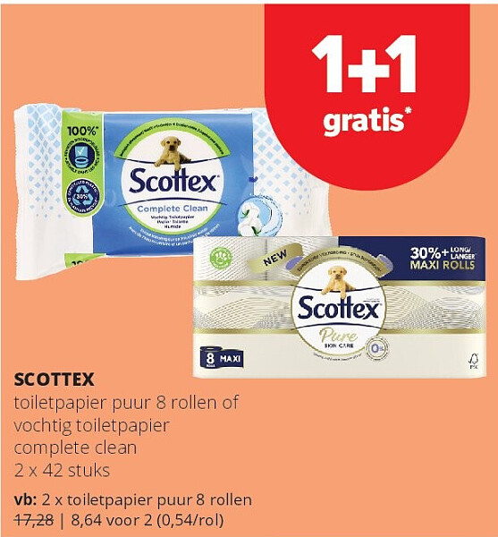 SCOTTEX toiletpapier puur 8 rollen