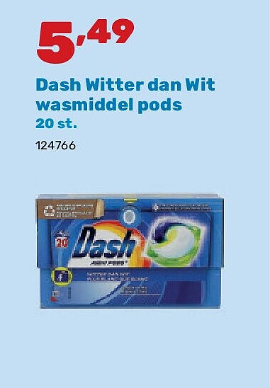 Dash Witter dan Wit wasmiddel pods 20 st.
