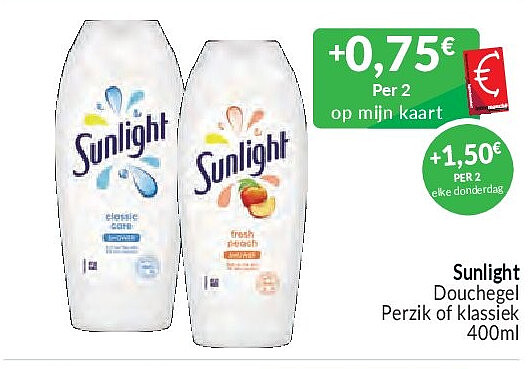 Sunlight Douchegel Perzik of klassiek - 400ml