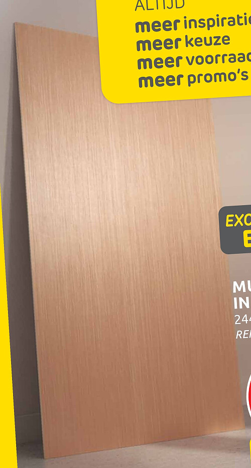Multiplex in populier 244 x 122 cm, dikte 15 mm