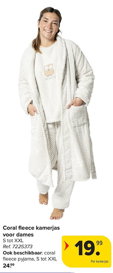 Coral fl eece kamerjas voor dames