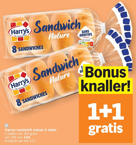 Harrys sandwich natuur 8 stuks