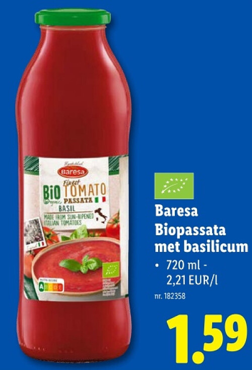 Biopassata met basilicum