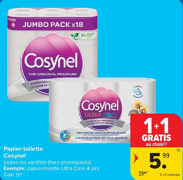 Papier-toilette Cosynel 2 x 6 rouleaux