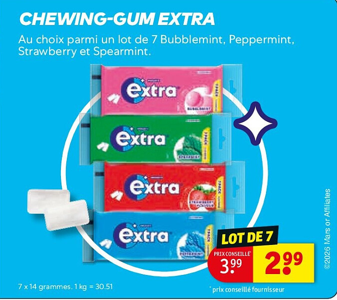 CHEWING-GUM EXTRA 9 3.99 PRIX CONSEILLÉ*