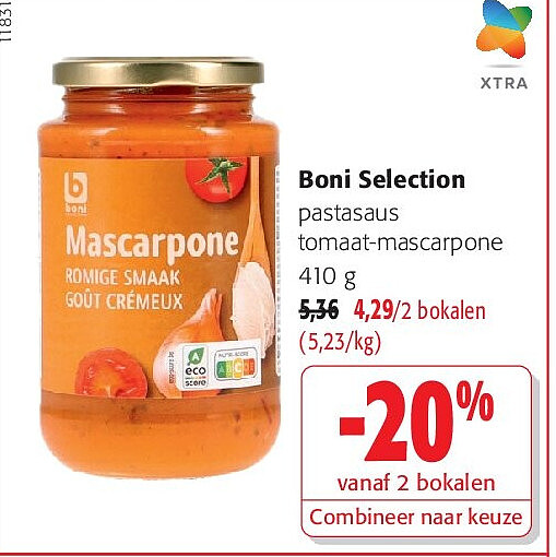 Boni Selection pastasaus tomaat-mascarpone 410 g