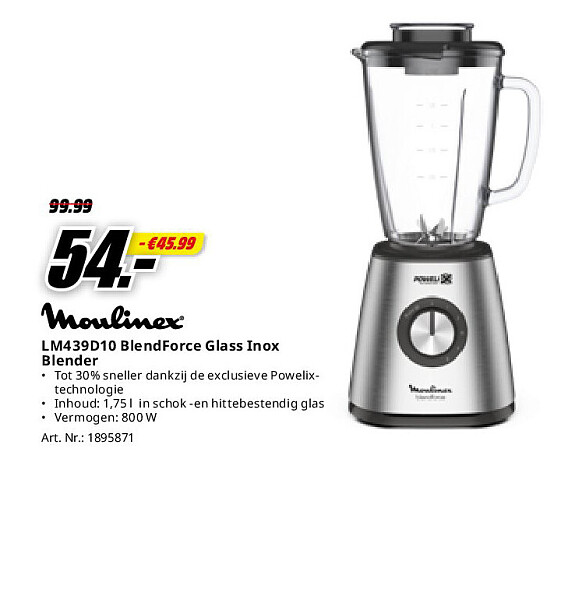 LM439D10 BlendForce Glass Inox Blender