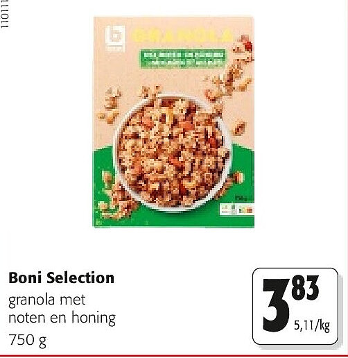 Boni Selection granola met noten en honing 750 g