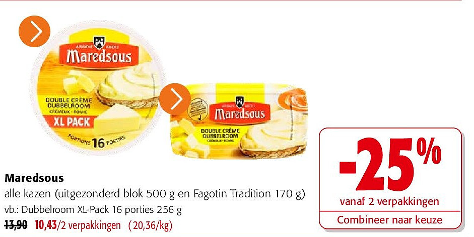 Maredsous Dubbelroom XL-Pack 16 porties 256 g