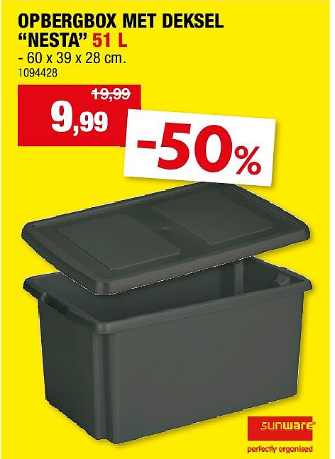 OPBERGBOX MET DEKSEL “NESTA” 51 L