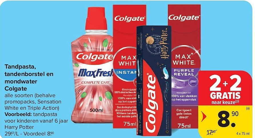 Tandpasta, tandenborstel en mondwater Colgate