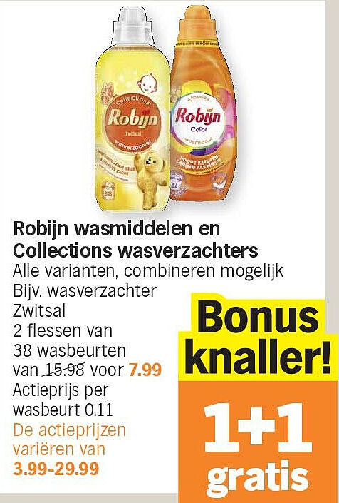 Robijn wasmiddelen en Collections wasverzachters