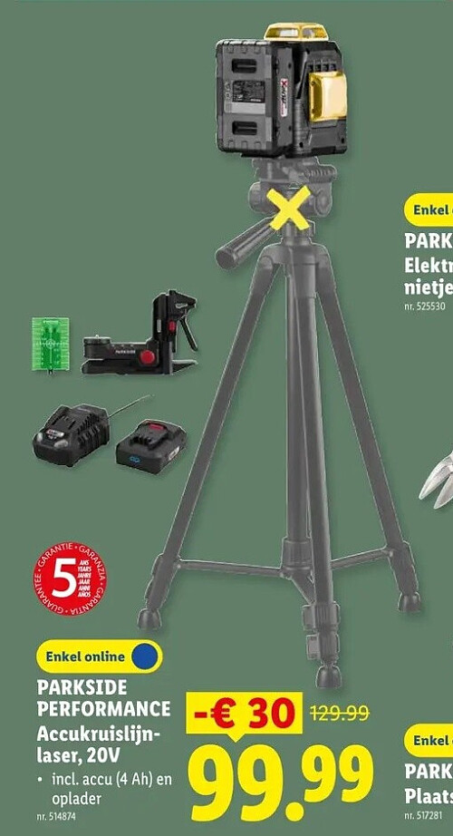 Accukruislijnlaser, 20V