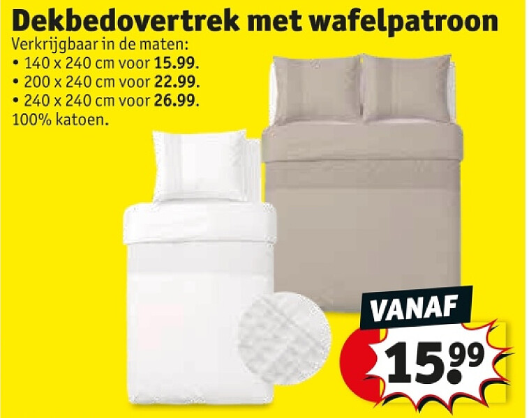 Dekbedovertrek met wafelpatroon