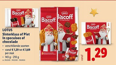 LOTUS Sinterklaas of Piet in speculoos of chocolade