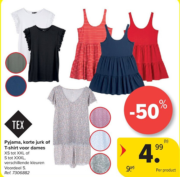 Pyjama, korte jurk of T-shirt voor dames