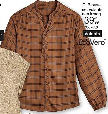 Blouse met volants aan kraag