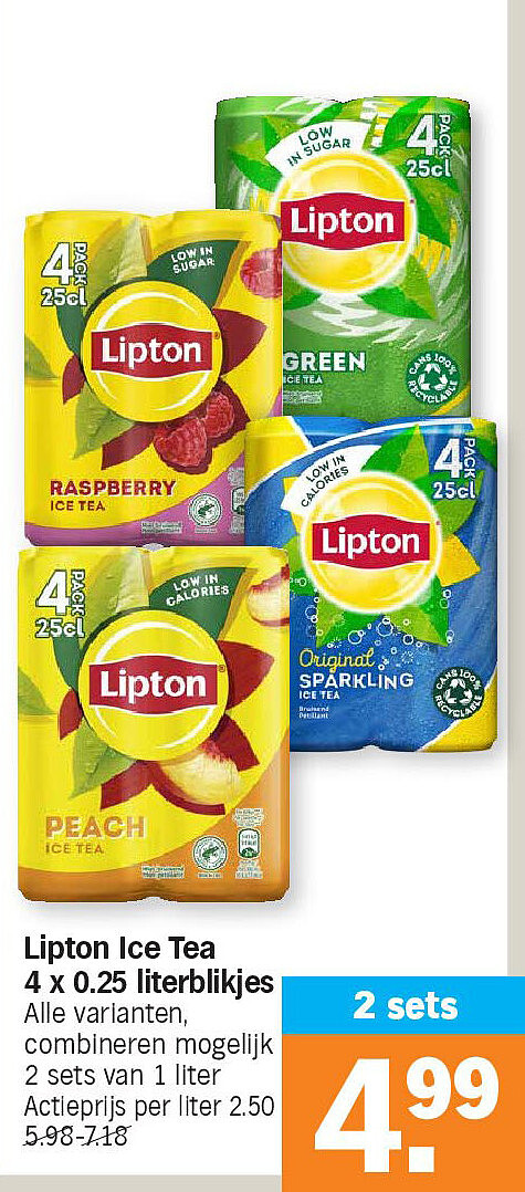 Lipton Ice Tea 4 x 0.25 literblikjes