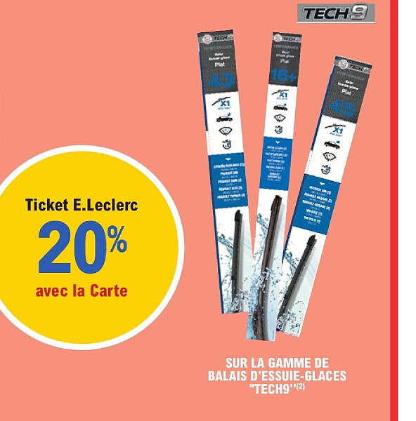 SUR LES PRODUITS PRÉSENTS EN MAGASIN DE LA GAMME D'HUILES AUTO "TECH9"(1)