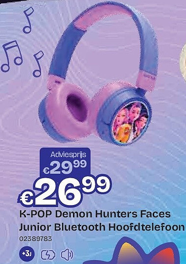 K-POP Demon Hunters Faces Junior Bluetooth Hoofdtelefoon