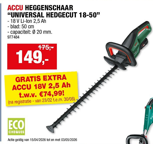 ACCU HEGGENSCHAAR “UNIVERSAL HEDGECUT 18-50”